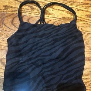 Carbon38 black zebra athletic tank